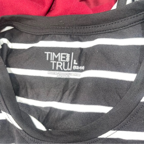 Time and Tru Black and White Striped Dress large - Picture 8 of 8